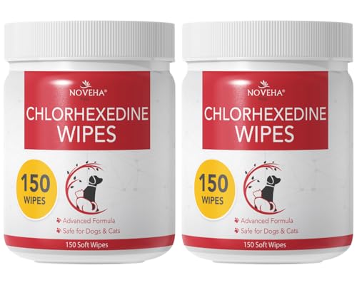 NOVEHA Pet Wipes - Formulated Pet Wipes - for Facial and Finger Folds, Underarms - 3" x 2" Size (300 Counts) - size: 300 Topical Wipes