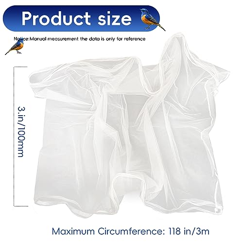 Adjustable Birdcage Seed Feather Catcher Bird Cage Net Cover Soft Skirt Guard Birdcage Nylon Mesh Netting for Parrot (118 x 39.4 Inch) (White) - color: White