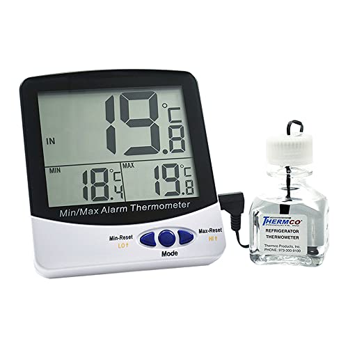 Thermco ACC895REF Large Digit Triple Display 30ml Bottle Digital Thermometer, Incubators, -50 to 70°C Range - size: Refrigerators