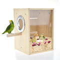 Bird Nest Box Parakeet Breeding Nest Box Bird Nest House Wooden Acrylic Transparent Breeding Box for Finch Lovebirds Cockatiel Budgie Conure Parrot - size: Large
