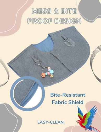 Parrot Diaper Anti Scratch Bird Poop Shoulder Protector Bird Diaper Harness with Anklet Toys for Training Stand Bell Pendant