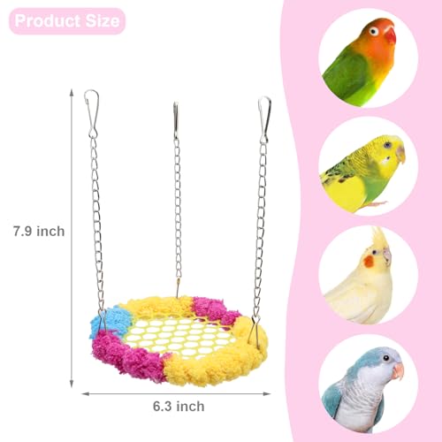 Wontee Bird Hanging Swing Hammock Colorful Hanging Perch Parrot Climbing Stand for Budgies Parakeets Lovebirds Caique Senegal Cockatiels (Blue) - color: Blue