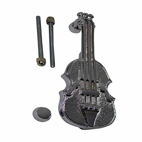 Renovators Supply Manufacturing Brass Door Knockers for Front Door 6.5 in. Violin Style Chrome Plated Brass Door Knocker with Mounting Hardware - color: Chrome Violin