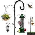 4-Hook Shepards Hooks for Outdoor,Adjustable 92 Inch Bird Feeder Pole with 5 Base Prongs,Garden Planter Stakes Suitable for Garden in Hanging Flower Basket,Lantern,Outdoor Décor
