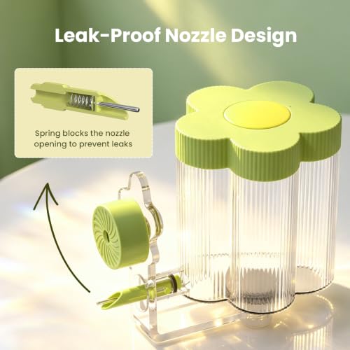 8.4 Oz No Mess Bird Water Feeder, Auto Parrot Cage Water Dispenser (Green) | Magnetic Mount, Drip-Free, Easy Top Refill, Mount Inside or Outside Cage, for Parakeets Cockatiels Budgies Lovebirds Canary - color: Green