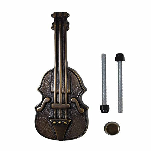 Renovators Supply Manufacturing Brass Door Knockers for Front Door 6.5 in. Violin Style Antique Brass Door Knocker with Mounting Hardware - color: Antique Brass Violin
