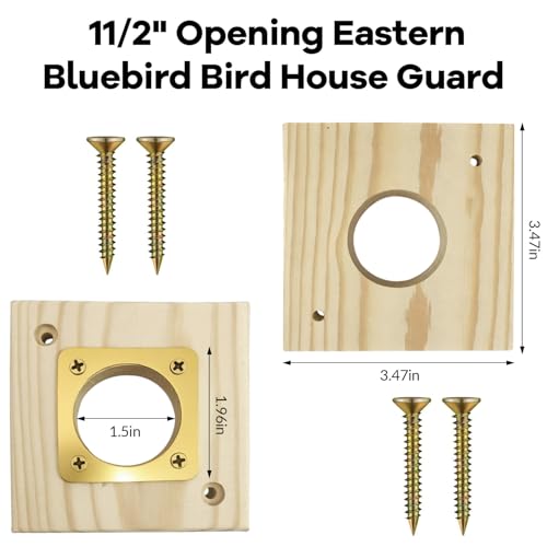 Bluebird House Predator Guard， with Copper Gate Predator Protection Device Bird House Predator Guard Replacement, Suitable for 1 1/2 inch Open Oriental Bluebird Box (2 Pieces)