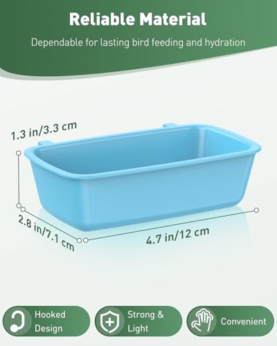 Pawfly 4 Pcs Cage Cups Hanging Plastic Bird Cage Feeders with Hooks 10 oz Rabbit Feeders for Cages Rabbit Food Bowls Waterers Bunny Cage Feeding Dishes for Small Pets Parrots Hamsters Guinea Pigs - size: 4 pcs