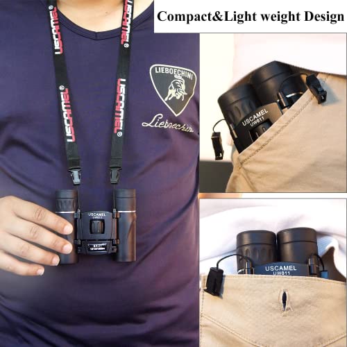 USCAMEL Compact Binoculars for Adults 8x21: Small Binoculars for Travel | FMC optics, BAK4 prism, easy focus and lightweight design for bird watching, cruises, concerts, hiking and gifts