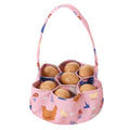Egg Collecting Basket, Canvas Egg Basket for Gathering Fresh Eggs | Egg Basket for Gathering with 7 Pouches for Chicken, Duck, Goose, Bird, Various Poultry Collection (Cartoon Chicken Style 1) - style: Cartoon Chicken Style 1
