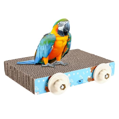 Flat Bird Perch Bird Chew Toy Parrot Perch Stand Platform Paw Grinding Stick Grinding Stand Parrot Cage for Macaws, Small Parakeets, Conures, Budgies (7.2 x 4.7 x 1.1 inches)