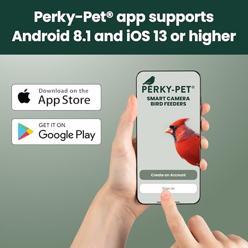 Perky-Pet SPCAM Perky-Pet Smart Bird Feeder with Camera - Squirrel-Resistant, 3.5 lb Capacity, Motion Activated 1080p HD, Wi Fi, SPCAM - Camera Feeder Gift Idea