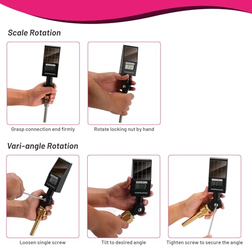 Solar Digital Thermometer, Industrial Thermometer, Brass Thermowell, 3/4" NPT Lower Mount, 3.5" Stem, -50-320 Deg F/-45-160 Deg C, 1% Accuracy