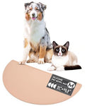 Waterproof Silicone Dog Food Mat – Medium Size Non-Slip Pet Bowl Mat, Raised Edge Design, Easy-to-Clean Pet Food Placemat for Dog & Cat Bowls, 21" Across x 10.5" Deep - Blush - color: Blush, size: Medium