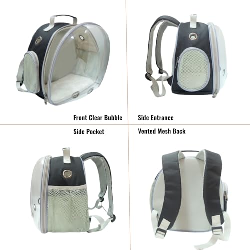 Small Animal Carrier Guinea Pig Backpack,Transparent, Breathable Backpack Carrier for Hedgehogs, Rabbits, Birds, Squirrels, Hamsters, Lizards Comfortable, Portable Travel Bag for Small Pets (Black) - color: Black