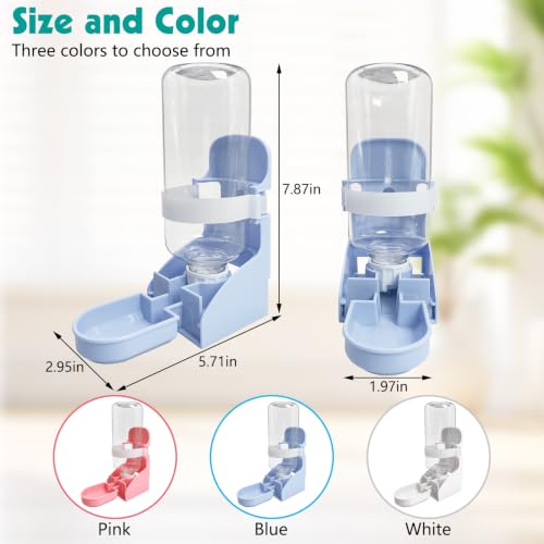 kathson Rabbit Water Bottle, 17oz Hanging Water Fountain Automatic Dispenser No Leak WaterFeeder for Bunny Chinchilla Guinea Pig Hedgehog Ferret, Blue - size: 1PCS Water Dispenser, Blue