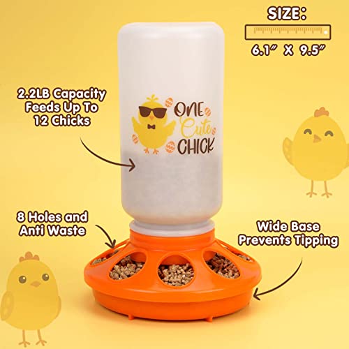 TGEYD Chick Feeder and Waterer Set – Automatic 1L Chicken Feeder and Waterer for Baby Chicks, Ducks, and Quail – Brooder Starter Kit & Chicken Coop Accessories
