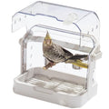 Bird Travel Cage, 10×6.7×8.3 Inches Waterproof & Sturdy Pet Carrier with Perch & Food Bowls, Portable Cage for Budgies, Cockatiels, Lovebirds & Small Birds