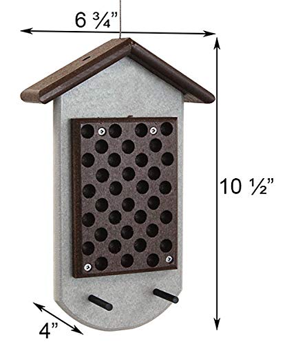 Amish Made Recycled Plastic Double Sided Peanut Butter Feeder, Brown