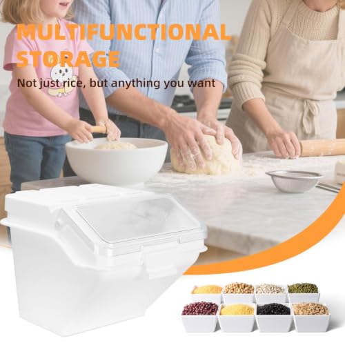 88LB Flour Storage Container With Scoop for Dry Food, Sugar, Baking Supplies,Rice.BPA Free Ingredient Storage Bin，Pet Food Storage Container Dog Cat Birds Food Bin (88 LB) - size: 88 LB