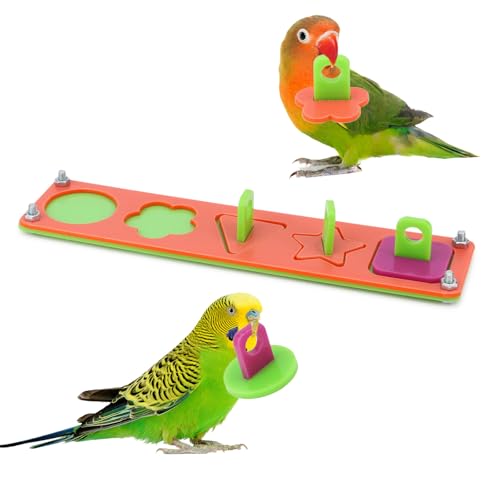 Hypeety Bird Intelligence Training Toy Puzzle Building Blocks for Parrot Budgies Parakeet Cockatiel Conure Cage Toy - color: Puzzle Toy B