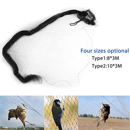 Bird-Preventing Net, 10×3m Black Anti Bird Mist Netting, Mesh Prevent Huting Catching Fruit Crop Garden, Will Not Hurt Birds, Keep Birds from Fruits or Crops