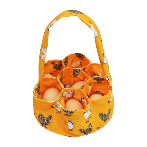 Egg Collecting Basket Canvas Egg Holder 7 Pouches Carrier | Egg collecting basket with 7 separate pouches for chicken duck and goose eggs during daily coop gathering trips