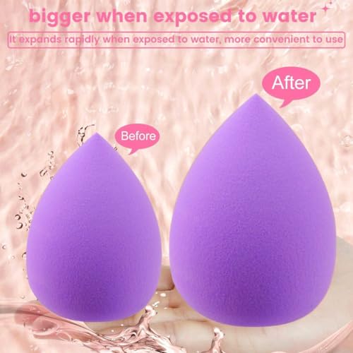 40 PCS Professional Makeup Brush Tools Set, Cosmetic Brush Sponge, Puff, Headband, Brush Cleaning Bow Set, Facial Makeup, Cleaning Accessories, Makeup Products, Valentine Day Item (Purple-40PCS) - color: Purple-40PCS