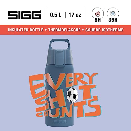 SIGG - Insulated Kids Bottle - Shield One Therm - For Carbonated Beverages - Dishwasher Safe - Stainless Steel - 17 Oz - color: Ballgame