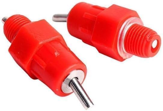 10Pcs Red Automatic Poultry Easy Installation Watering Nipples Chicken Drinkers,Water Nipple Drinker Feeders Hen Duck Screw Style Easy to Clean and Store,Poultry Feeding and Watering Supplies