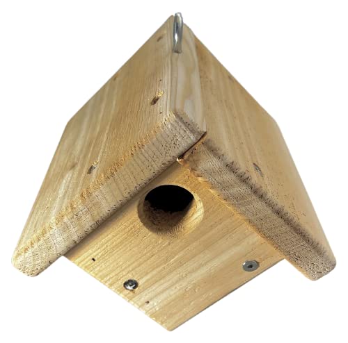 DutchCrafters Small Diamond Cedar Wood Wren Birdhouse, Outdoor Wooden Bird House, Hanging Mount Birdhouse for Outside - Amish Made in USA