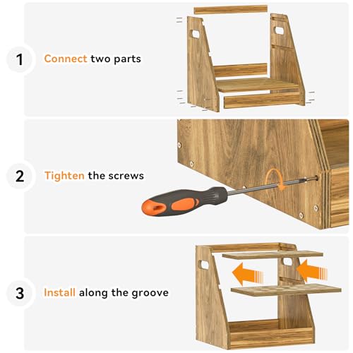 3-Tier Wood Egg Holder, Egg Holder Countertop with Basket, Wooden Egg Basket with Handle Holds 70-80 Fresh Eggs for Kitchen, Farm Gathering