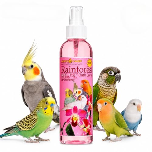 King's Cages Pk2 Rainforest Pink Mist 8 oz. Bath Spray Hawaiian Hibiscus Scent Feather Conditioning and Daily Grooming Use for Small Bird (Pack of 2) - size: Pack of 2