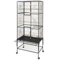 69-Inch Large Bird Cages with Perches, Storage Shelf and Feed Bowls – Rolling Parrot Cage for Cockatiels, Macaws, Parakeets, Conures, Budgies & Finches