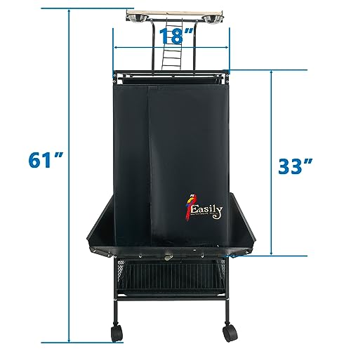 Easily Good Night Bird Cage Cover for Large Bird Cage with Play Top with Storage Pocket, 61" - size: 61“