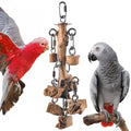 DBNESS Bird Toys for Parrot, Durable Stainless Steel Large Birds Chew Toy, Hanging Detachable Natural Hardwood Blocks for Medim to Large Eclectus, African Greys, Amazon Parrot, Cockatoo - style: Vertical String