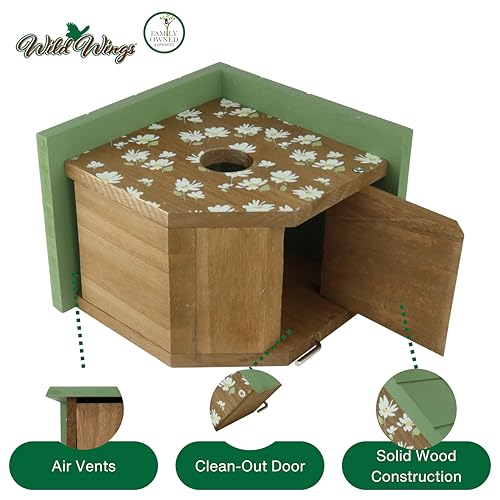 Wild Wings Decorative Wren House Springwood Daisy, Green - style: Springwood Daisy