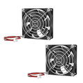 2-Pack 80mm x 25mm DC 12 Volt Fans 2-Pin Brushless Replacement Cooling Fan - size: 80x80x25mm