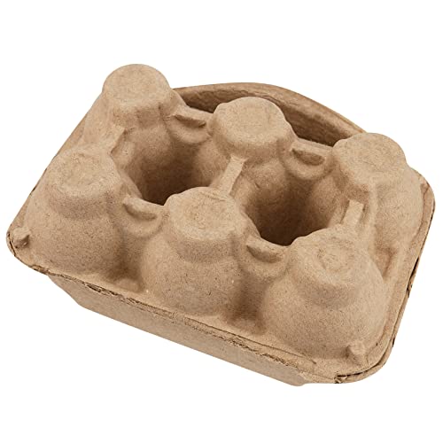 50 PCS Paper Egg Cartons, 6 Egg Cartons Pulp Egg Cartons for Kitchen, Farm, Market, Travel and Transport, Brown