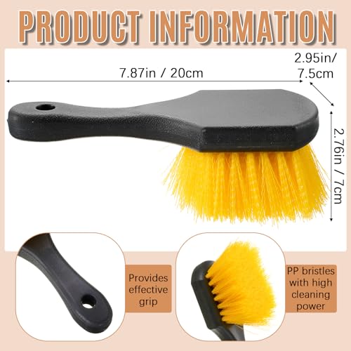 CroBlissful 2 Pcs Bird Bath Cleaning Brush Hard Bristle Stiff Bristle Brush with Plastic Handle Utility Scrub for Bird Feeder Bath Accessories Fountain Outdoor Cleaning(Yellow) - color: Yellow