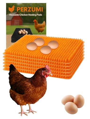 Washable Nesting Pads for Chicken Coop, 4-Pack, 13×11 in Reusable Nest Box Liners, Trim-to-Fit Open-Grid Design for Cleaner Eggs (Yellow) - color: Yellow, size: 6-Pack