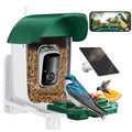 Bird Feeder with Camera Solar Powered, 2K HD Birds Feeder Camera for Outdoors, Instant Motion Detection & Alerts, AI Smart Identify Birds Species, Gifts for Mom Dad and Bird-Lovers(Green) - color: Green