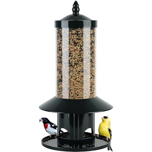 Squirrel-Proof Bird Feeder for Outdoor Wild Bird - color: 15"H Dark Green