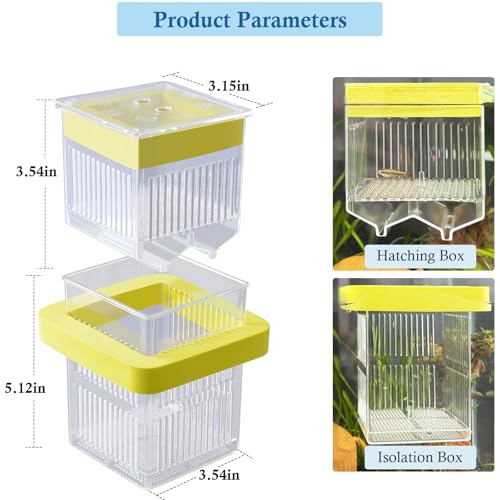 Floating Aquarium Breeding Box with Hatchery Box and Isolation Box | Acrylic Breeder Box with Divider for Guppy, Betta, Clownfish, Coral, Baby & Injured Fish