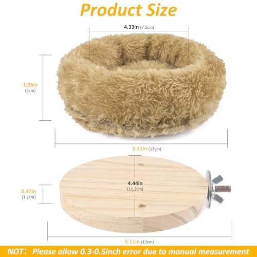 DBNESS Small Bird Nest for Cage, Removable Plush Parrot Hammock Warm Resting Perch Platform for Budgies Cockatiel Conure Parakeet Hamster Washable Breeding Sleeping Lay Eggs Nesting - size: S