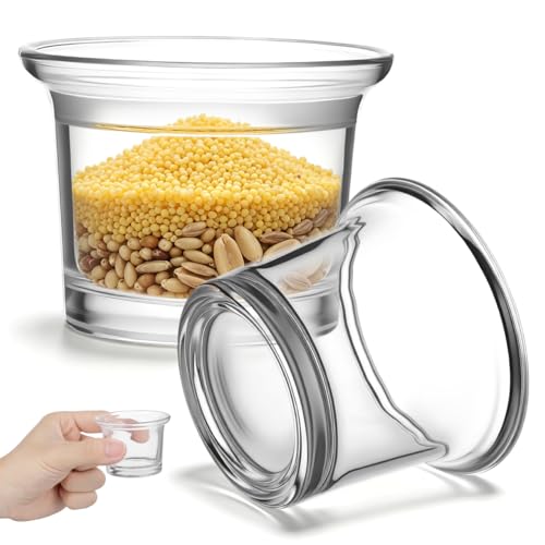 2 Pcs Glass Hummingbird Feeder Cup, Transparent 2.48x2.44 Inch Oriole Jelly Feeder Replacement Bowls, Outdoor Hanging Replacement Bowl Balconies Gardens Backyards Decor