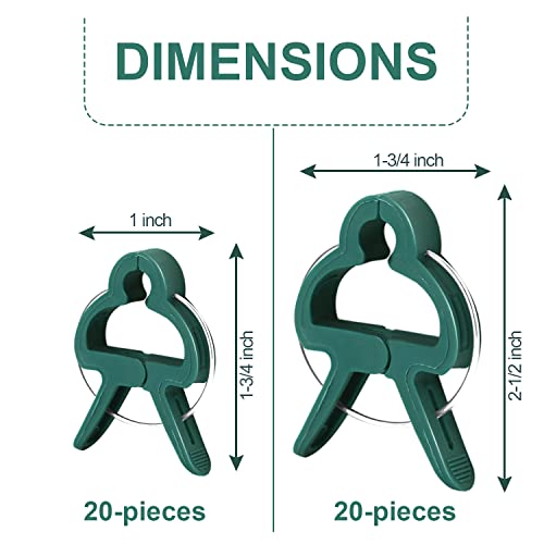 Yinghezu 40 Pcs Plant Support Clips,Tomato Plant Clips 2 Sizes in one Pack | Flower and Vine,Garden clips for Supporting Stems,Vines Grow Upright Climbing,Tool for Straightening,Tomato Cage,Trellis. - size: 40 PCS (20 small + 20 large)