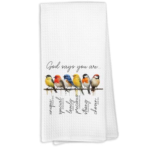 Christian God Says You are Bird Kitchen Decor Towels, Christian Religious Birthday Gifts for Women, Bible Verse Inspirational Bird Bathroom Towels, Motivational Bathroom Kitchen Hand Towel - color: Color-8