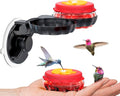 Handheld Small Glass Hummingbird Feeders (Set of 2) with Window Suction Mount Base - Window/Handheld or Tabletop Mini Hummingbird Feeders for Outdoors - style: 2 Hand Feeders + suction cup