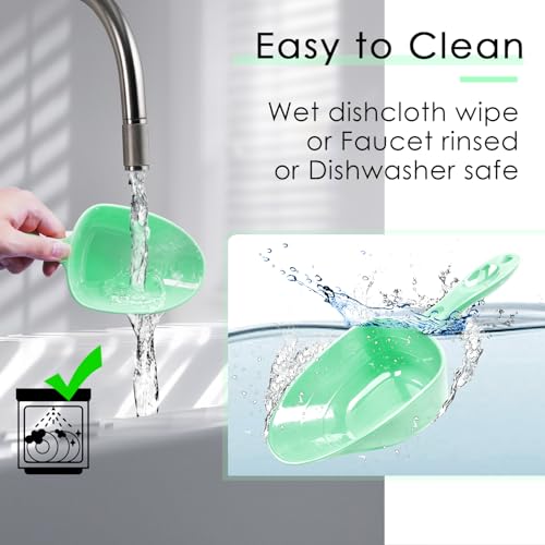 Melamine Pet Food Measuring Scoop, 1 Cup 1/2 Cup 1/4 Cup with Clear Measurement Lines for Dog, Cat, Bird, and Rabbit, Durable, Ergonomic Handle, Dishwasher safe-Green - color: Green